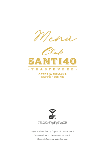 Preview of Santi 40 Menu PDF - click to read